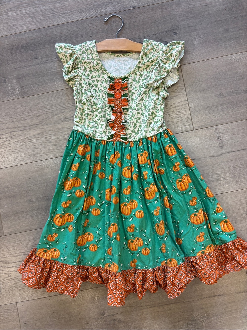 Eleanor Rose fall Pumpkin Dress 7-8